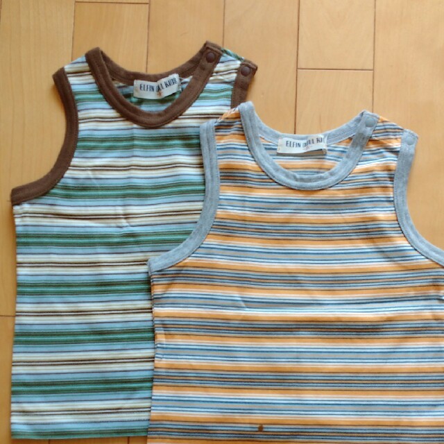 新品タンクトップ2着セット　95サイズ キッズ/ベビー/マタニティのキッズ服男の子用(90cm~)(Tシャツ/カットソー)の商品写真