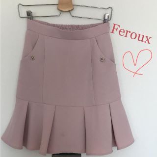 フェルゥ(Feroux)のフェルゥ スカート  ヒラヒラ くすみピンク(ひざ丈スカート)