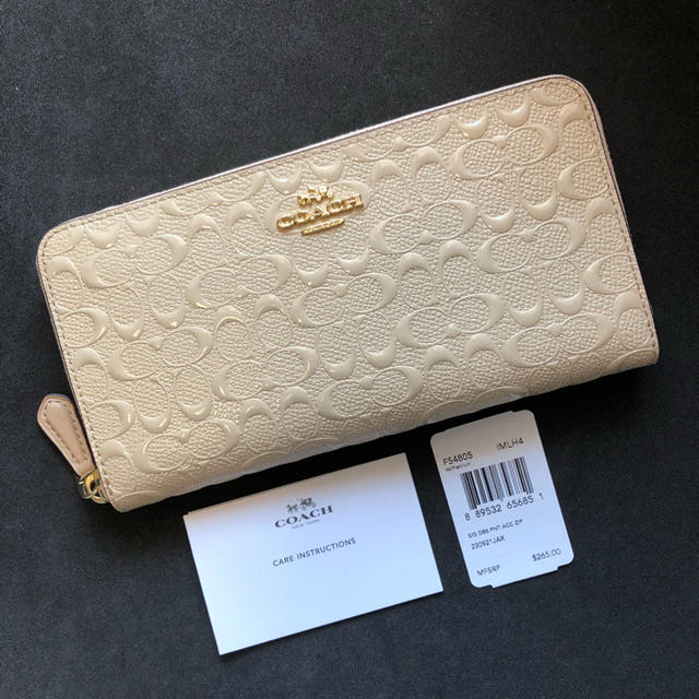 COACH - COACH コーチ 長財布 プラチナム ベージュ シグネチャー