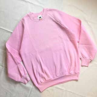 80s USA製 Hanes ラグラン スウェット ピンク アヒル Lサイズ