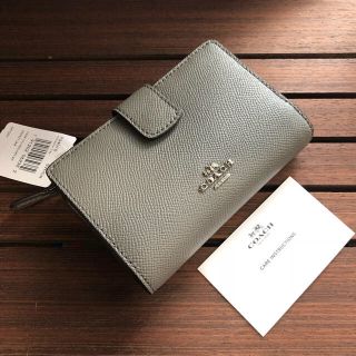 コーチ(COACH)のCOACH コーチ 折り財布 グレー 二つ折り財布 + パスケース レッド(財布)