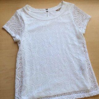 バナナリパブリック(Banana Republic)のバナリパレースTOPS/wh★送料込(カットソー(半袖/袖なし))