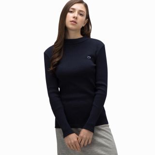 ラコステ(LACOSTE)のLACOSTE★ラコステ★ボトルネック リブニットTシャツ ネイビー(Tシャツ(長袖/七分))