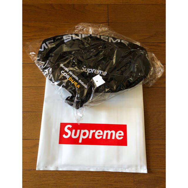 SUPREME シュプリーム 18SS CORDURA Waist Bag コーデュラ テープロゴデザインウエストバッグ ポーチ ブラック