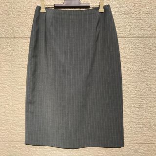 セオリー(theory)の美品 theory セオリー スカート グレー 2 ストライプ(ひざ丈スカート)