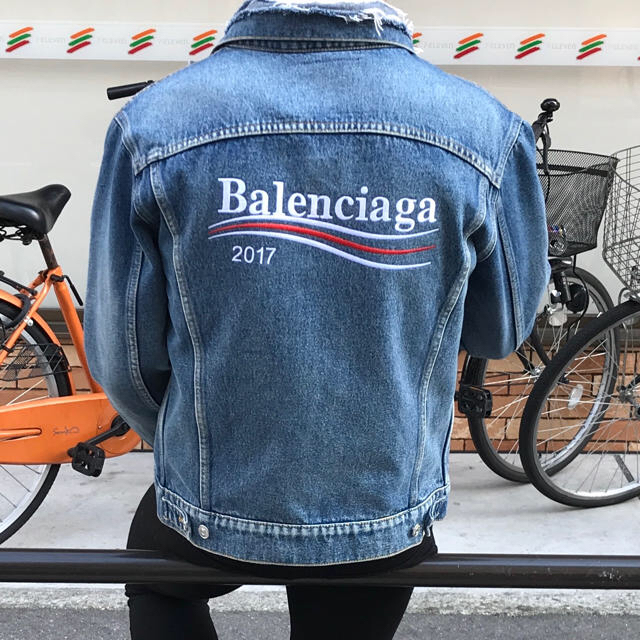 はこぽす対応商品】 Balenciaga Balenciaga キャンペーンロゴ Gジャン/デニムジャケット