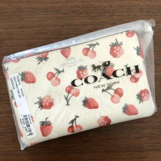 COACH コーチ イチゴ チェリー フルーツ柄 ポーチ リストレット