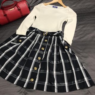 バーバリーブルーレーベル(BURBERRY BLUE LABEL)の希少Burberry♡ドッキングワンピース(ひざ丈ワンピース)