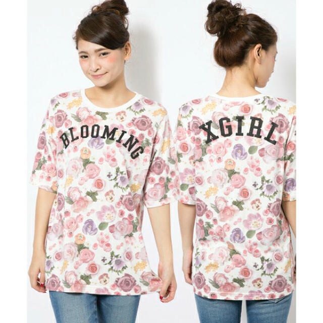 X-girl(エックスガール)のX-GIRL♥花柄Tシャツ レディースのトップス(Tシャツ(半袖/袖なし))の商品写真