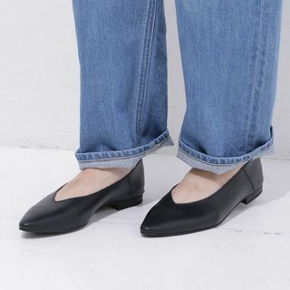 ファビオルスコーニ(FABIO RUSCONI)の完売！Stilmoda 本皮フラットパンプス 35 ブラック(ハイヒール/パンプス)