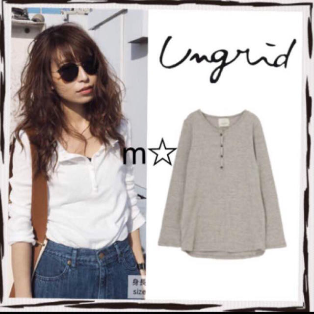 Ungrid(アングリッド)の【新品】ガーゼフライスヘンリーネックロングスリーブtee レディースのトップス(Tシャツ(長袖/七分))の商品写真