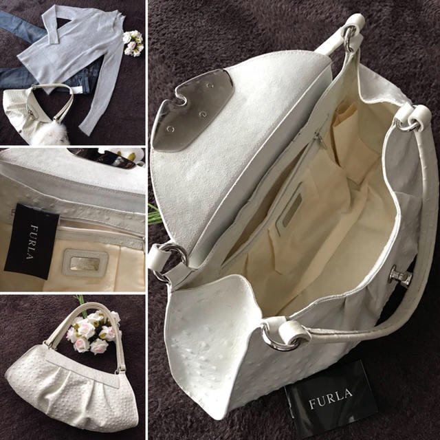 Furla(フルラ)のフルラ百貨店直営店購入オーストリッチ風本革ハンドバッグ レディースのバッグ(ハンドバッグ)の商品写真