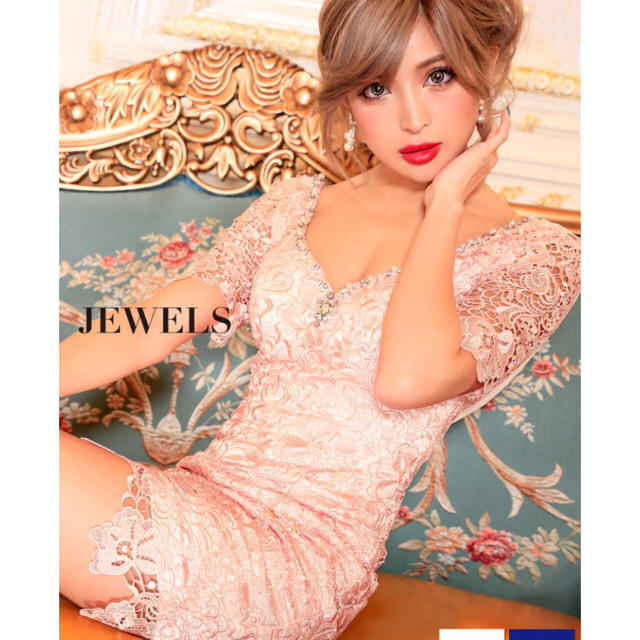 JEWELS(ジュエルズ)のJEWELS 総レース花柄ワンピース キャバドレス レディースのワンピース(ミニワンピース)の商品写真