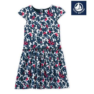 プチバトー(PETIT BATEAU)の♪新品♪プチバトー♪12才140㎝♪トリコロール花柄ワンピース♪(ワンピース)