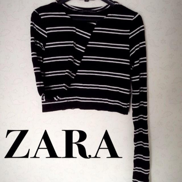 ZARA(ザラ)のzara ショートT ボーダー レディースのトップス(Tシャツ(長袖/七分))の商品写真