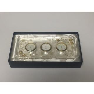 ミキモト(MIKIMOTO)の月末値引　新品 未使用：ミキモト製　置き時計（湿度・温度計付き）時計電池交換済み(置時計)