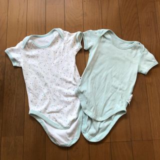 ユニクロ(UNIQLO)のコットンロンパース二枚セット70(肌着/下着)