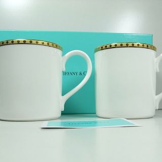 ティファニー(Tiffany & Co.)のフリフリ様専用★本物正規新品ティファニーゴールドバンドマグカップペア(グラス/カップ)