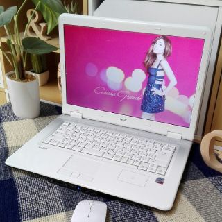 エヌイーシー(NEC)の極美品LaVie可愛い白windows１０メモリ４大容量Wi-Fiマウス　無線(ノートPC)