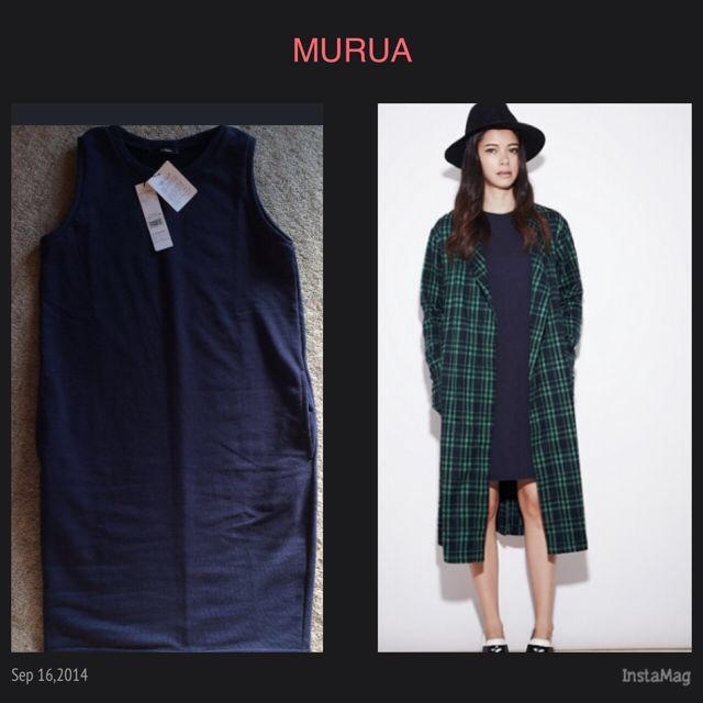 MURUA(ムルーア)のMURUA プレーンスウェットワンピ レディースのワンピース(ミニワンピース)の商品写真