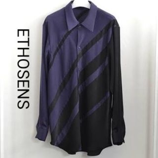 ステュディオス(STUDIOUS)のETHOSENS 17AW エトセンス バイアスボーダーシャツ パープル(シャツ)