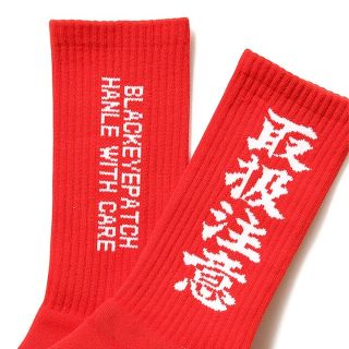 BLACK EYE PATCH LABEL SOCKS ソックス 靴下 取扱注意の通販