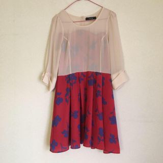 ミスティック(mystic)のミスティック○花柄シースルーワンピース(ひざ丈ワンピース)