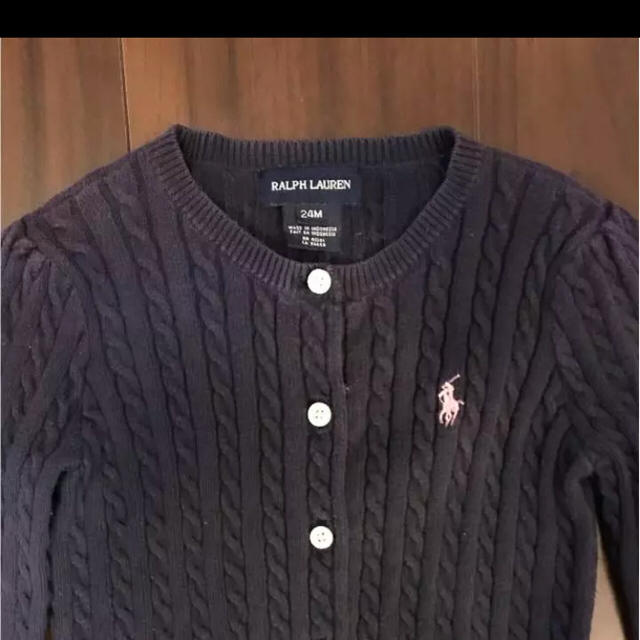 Ralph Lauren(ラルフローレン)のラルフローレン 紺色 カーディガン 24M 90 ネイビー 綿 キッズ/ベビー/マタニティのキッズ服女の子用(90cm~)(カーディガン)の商品写真