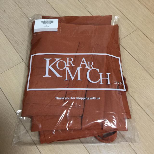 kormarch ☆新品タグ付☆ウエストリボンサロペットワイドパンツ☆オレンジ レディースのパンツ(サロペット/オーバーオール)の商品写真