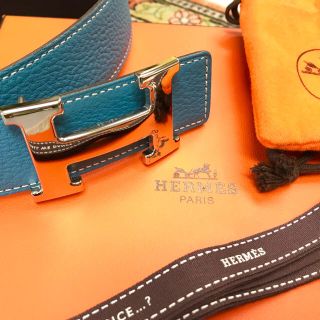 エルメス(Hermes)の［タロー様専用］エルメス HERMES ベルト ブルージーン 80 美品(ベルト)