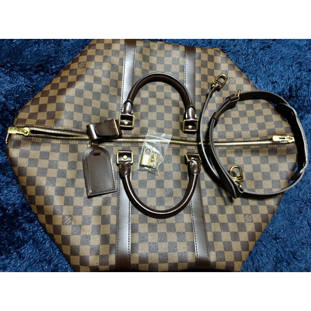 LOUIS VUITTON(ルイヴィトン)の美品！ ヴィトン  ダミエ キーポル55 バンドリエール ボストンバッグ メンズのバッグ(ボストンバッグ)の商品写真