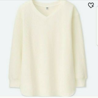 ユニクロ(UNIQLO)のUNIQLO人気VネックワッフルT 長袖(Tシャツ(長袖/七分))