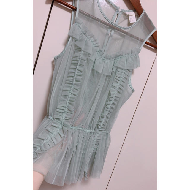 Lily Brown(リリーブラウン)のh&m♥︎新品未使用♥︎チュールトップス レディースのトップス(シャツ/ブラウス(半袖/袖なし))の商品写真