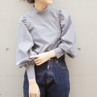 スピックアンドスパン(Spick & Span)の18SS 完売品 スタンドカラーギンガムチェックブラウス(シャツ/ブラウス(長袖/七分))