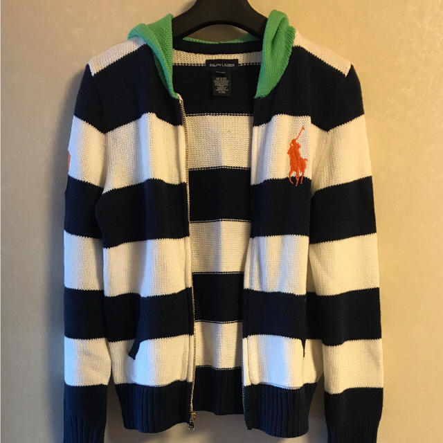 Ralph Lauren(ラルフローレン)のRALPH LAUREN ビッグポニー&"3" フルジップニットフード付 レディースのトップス(パーカー)の商品写真