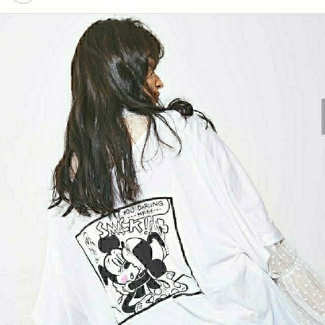 RODEO CROWNS(ロデオクラウンズ)のRCS ルミネ4店先行OPA限定 Love Mickey5分袖Tシャツ ホワイト レディースのトップス(Tシャツ(半袖/袖なし))の商品写真