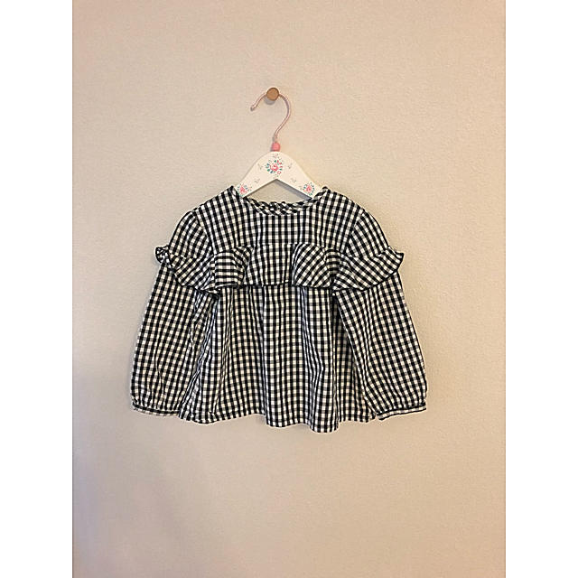 ZARA KIDS(ザラキッズ)のZARA baby☆フリルギンガムチェックチュニック 2-3y キッズ/ベビー/マタニティのキッズ服女の子用(90cm~)(ブラウス)の商品写真