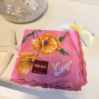 ケンゾー(KENZO)の新品 ハンカチ KENZO ケンゾー 花柄 ピンク(ハンカチ)