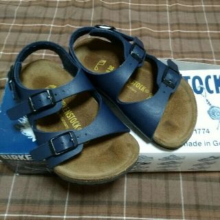 ビルケンシュトック(BIRKENSTOCK)のビルケン　ローマ　ブルー　16.5cm(サンダル)