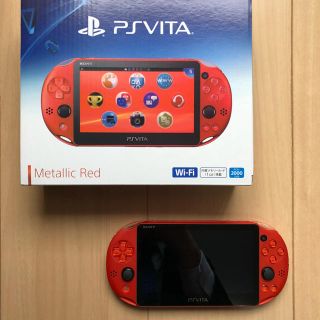 プレイステーションヴィータ(PlayStation Vita)のPS VITA 本体 レッド 五年保証残り四年(家庭用ゲーム機本体)