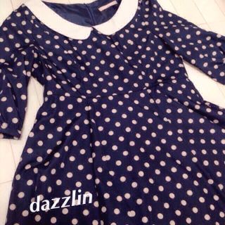 ダズリン(dazzlin)のdazzlin 襟付き ドットワンピース(ミニワンピース)