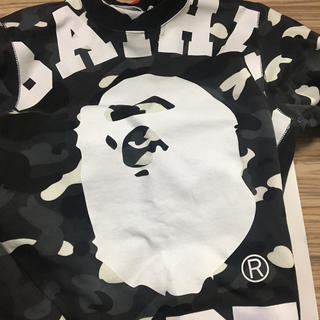 アベイシングエイプ(A BATHING APE)のBAPE ブラックカモ トレーナー S(スウェット)