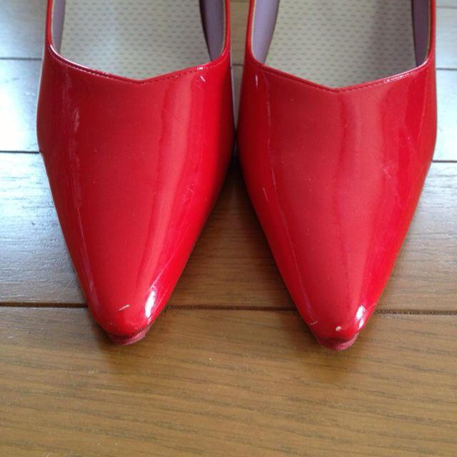赤エナメルヒール レディースの靴/シューズ(ハイヒール/パンプス)の商品写真