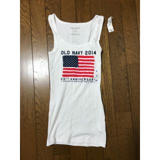 オールドネイビー(Old Navy)の新品★ オールドネイビー タンクトップ XS ホワイト 星条旗 アメリカン 白(タンクトップ)