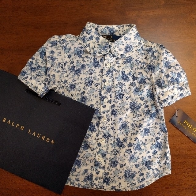 POLO RALPH LAUREN ラルフローレン 花柄 フリル 半袖 ブラウス シャツ ブルー 2T 90 95の通販 by  JUJU♡BABY｜ポロラルフローレンならラクマ