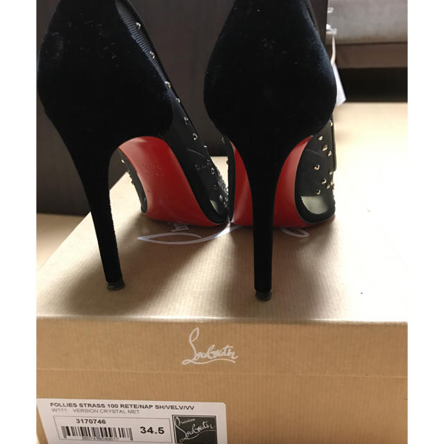 Christian Louboutin(クリスチャンルブタン)のクリスチャンルブタン スワロフスキー フォリーズ キラキラパンプス ベロア レディースの靴/シューズ(ハイヒール/パンプス)の商品写真