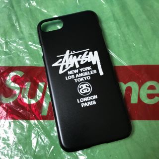 ステューシー(STUSSY)の【新品/未使用】STUSSY iPhoneケース ブラック iPhone7用(iPhoneケース)