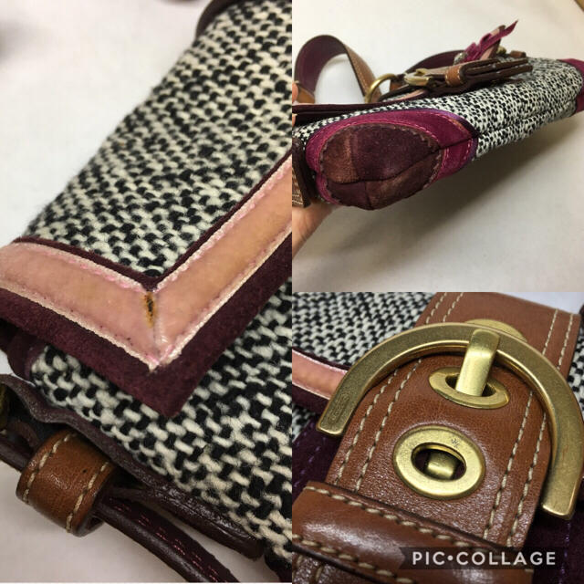 【美品】COACH　ツィードハンドバッグ