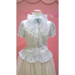 アンジェリックプリティー(Angelic Pretty)のオーガンジーボウタイブラウス 黒(シャツ/ブラウス(半袖/袖なし))