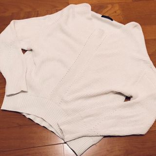 ユナイテッドアローズグリーンレーベルリラクシング(UNITED ARROWS green label relaxing)のみうもく様専用！ユナイテッドアローズ☆Vネック白ニット ドロップショルダー(ニット/セーター)